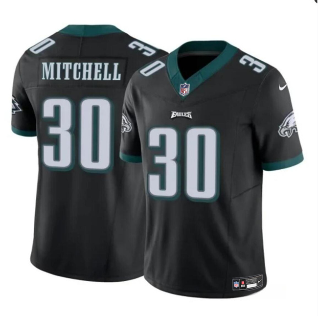 Men's Philadelphia Eagles #30 Quinyon Mitchell Black 2024 Draft F.U.S.E Vapor Untouchable Limited Football Stitched Jersey